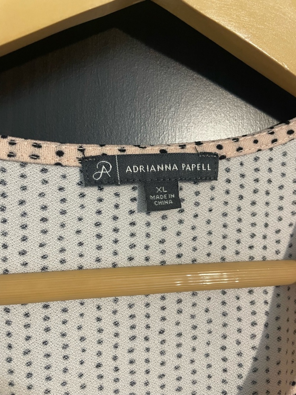 Adrianna Papell Blush Pink Polka Dot Sleeveless Top - Picture 2 of 6